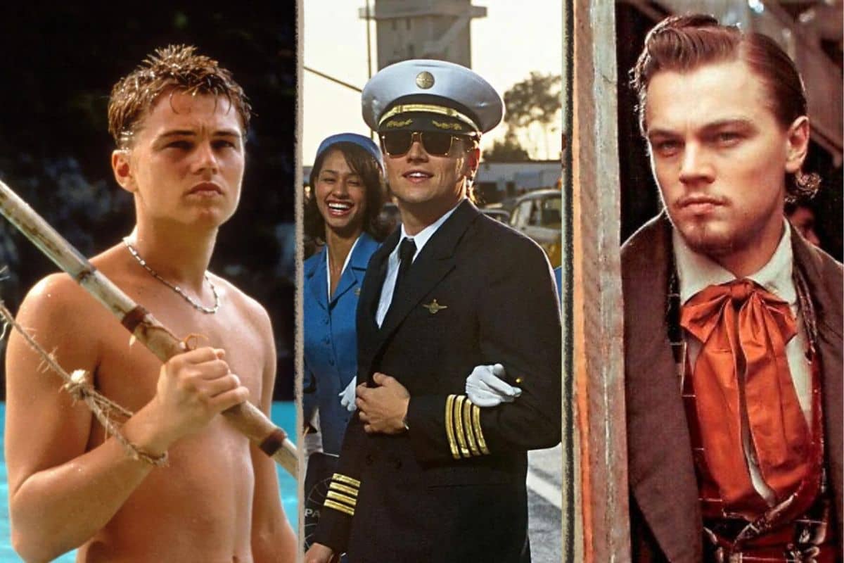 Leonardo DiCaprio in The Beach, Catch Me If You Can, and Gangs of New York